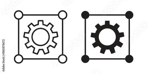Frameworks icons set designed in filled, outline, line and stroke style