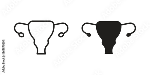 Gynecology icons set designed in filled, outline, line and stroke style