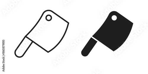 Hatchet icons set designed in filled, outline, line and stroke style