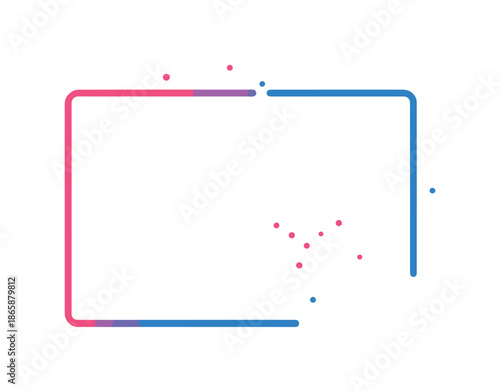 Neon Frame Formation. Drawing the invisible. A single finger traces the top edge, leaving a clean neon path; the frame slowly forms in midair. Floating dots