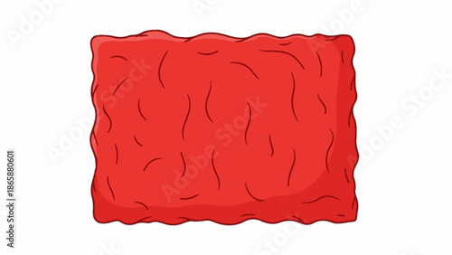 Cartoonish red blob with wavy outline and internal texture
