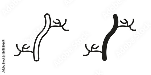 Human artery icons set designed in filled, outline, line and stroke style