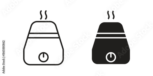 Humidifier icons set designed in filled, outline, line and stroke style