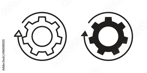 Implementation icons set designed in filled, outline, line and stroke style