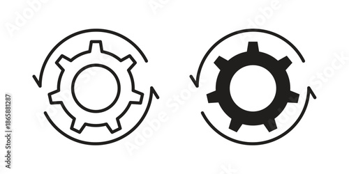 Implementation icons set designed in filled, outline, line and stroke style