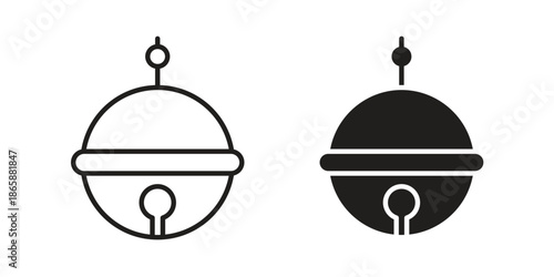 Jingle bell icons set designed in filled, outline, line and stroke style