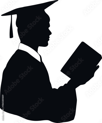 The image depicts a black modern teacher in silhouette form while explaining and offering professional educational guidance