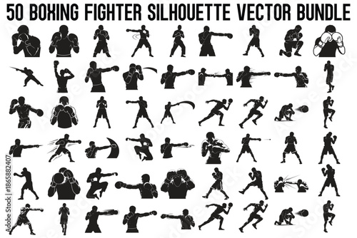 Boxing Fighter Silhouette Bundle