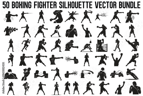 Boxing Fighter Silhouette Bundle