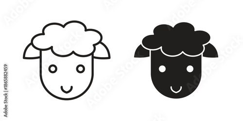 Lamb icons set designed in filled, outline, line and stroke style