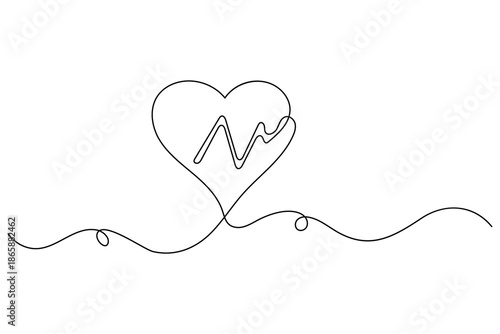 Healthcare protection line icon with heart and shield
