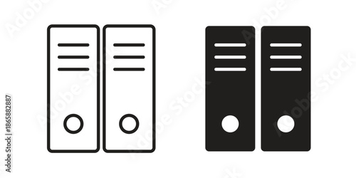 Library icons set designed in filled, outline, line and stroke style