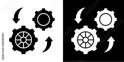 Gear  Icon Set White Style Collection