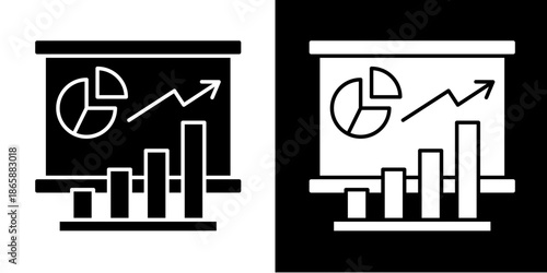 Bar Chart  Icon Set White Style Collection