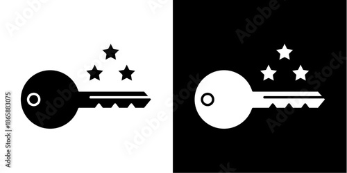 Key  Icon Set White Style Collection