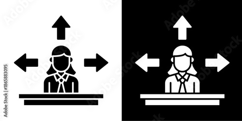 Decision Making  Icon Set White Style Collection