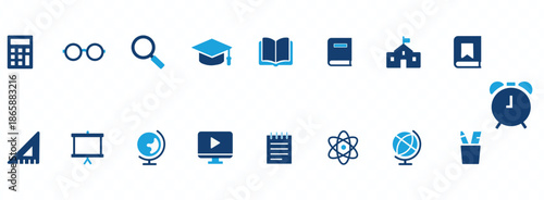 education learning tools graduation cap book pencil lightbulb ruler icon silhouette vector illustration white 