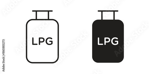 LPG icons set designed in filled, outline, line and stroke style