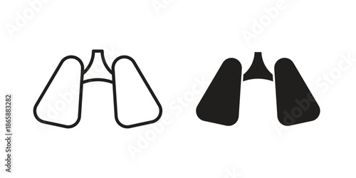 Lung icons set designed in filled, outline, line and stroke style