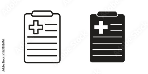 Medical history icons set designed in filled, outline, line and stroke style