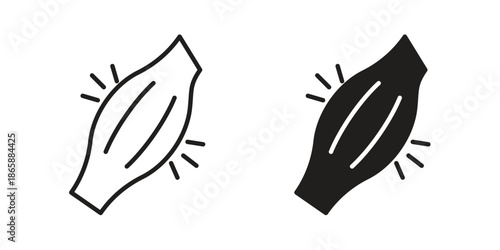 Myalgia icons set designed in filled, outline, line and stroke style