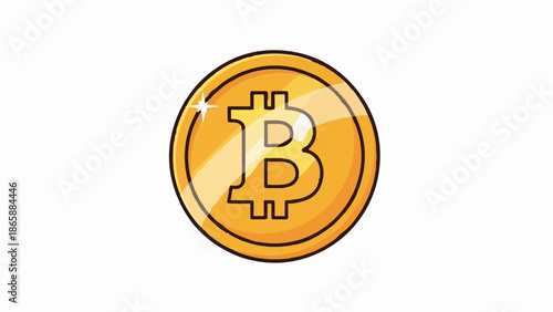 Golden coin with a bold 'B' symbol, sparkling in bright light