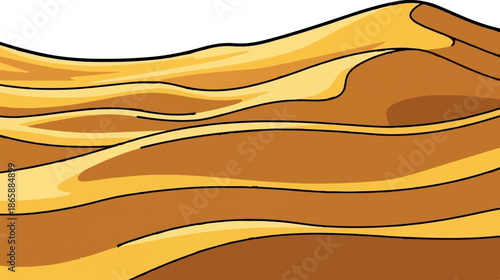 Golden sand dunes with flowing lines create a sense of gentle movement and vastness