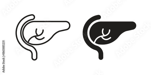 pancreas icons set designed in filled, outline, line and stroke style