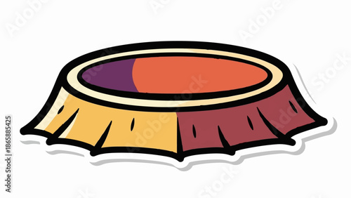 Colorful bottle cap with wavy edges, a common closure for beverages