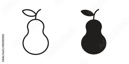 Pear icons set designed in filled, outline, line and stroke style