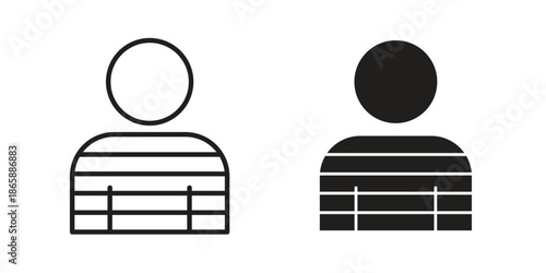 Prisoner icons set designed in filled, outline, line and stroke style