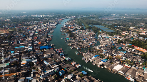 Aerial view of the Chumphon city, Thailand