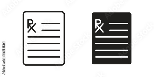 RX icons set designed in filled, outline, line and stroke style