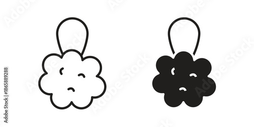 Shower sponge ball icons set designed in filled, outline, line and stroke style
