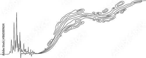 Abstract Waveform Data Visualization Digital Technology Network