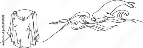 Ancient Greece Tunic And Horse Wave Design Vector Illustration