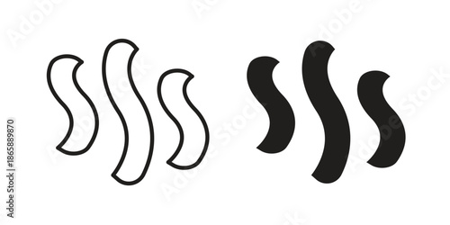 Smoke steam silhouette icons set designed in filled, outline, line and stroke style