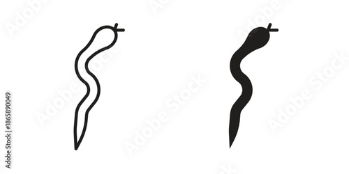 Snake icons set designed in filled, outline, line and stroke style