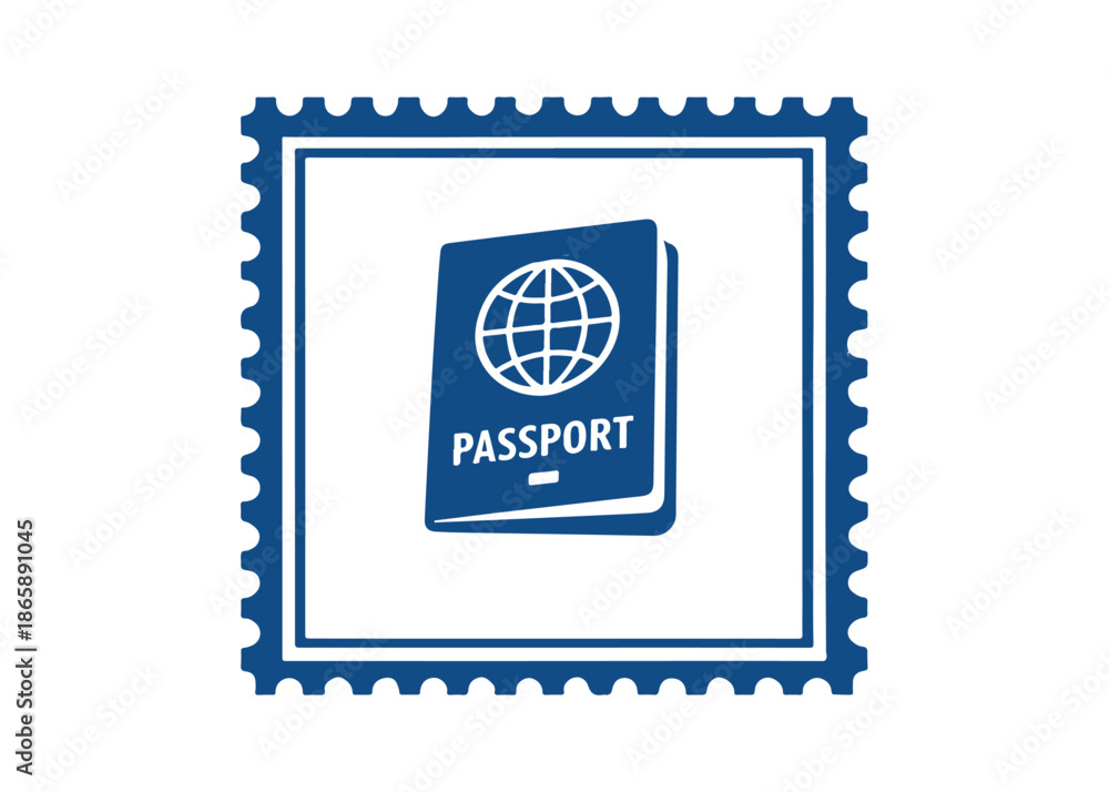 Obraz premium passport postage stamp vector icon on a white background Vector postage stamp on a white background