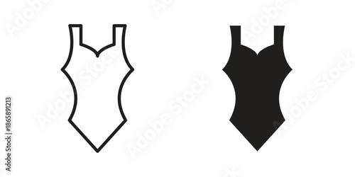 Swimsuit icons set designed in filled, outline, line and stroke style