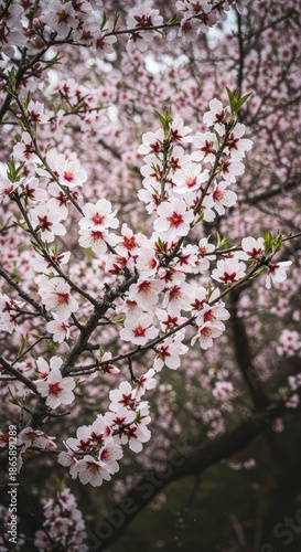 Wallpaper Mural Beautiful almond tree covered in delicate pink and white blossoms heralds the arrival of springtime and new agricultural growth ,fruit ,tranquil ,growth Torontodigital.ca