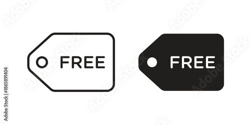 Tax free icons set designed in filled, outline, line and stroke style