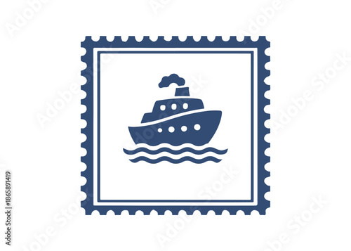 ship postage stamp vector icon on a white background
Vector postage stamp on a white background