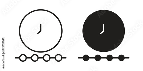 Timeline icons set designed in filled, outline, line and stroke style