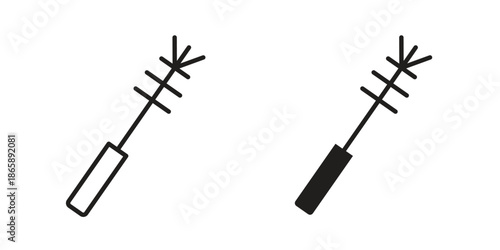 Toilet brush icons set designed in filled, outline, line and stroke style