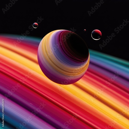 High energy visual movement captured in an abstract fluid composition. Shifting geometry and vibrant color waves create a modern digital backdrop ,shape ,futuristic ,warp