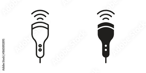 Ultrasound icons set designed in filled, outline, line and stroke style