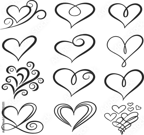 Valentine's day Heart Flourish Calligraphy