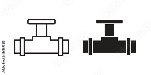 Valve icons set designed in filled, outline, line and stroke style