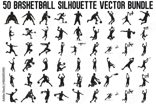 Basketball Silhouette Vector Bundle